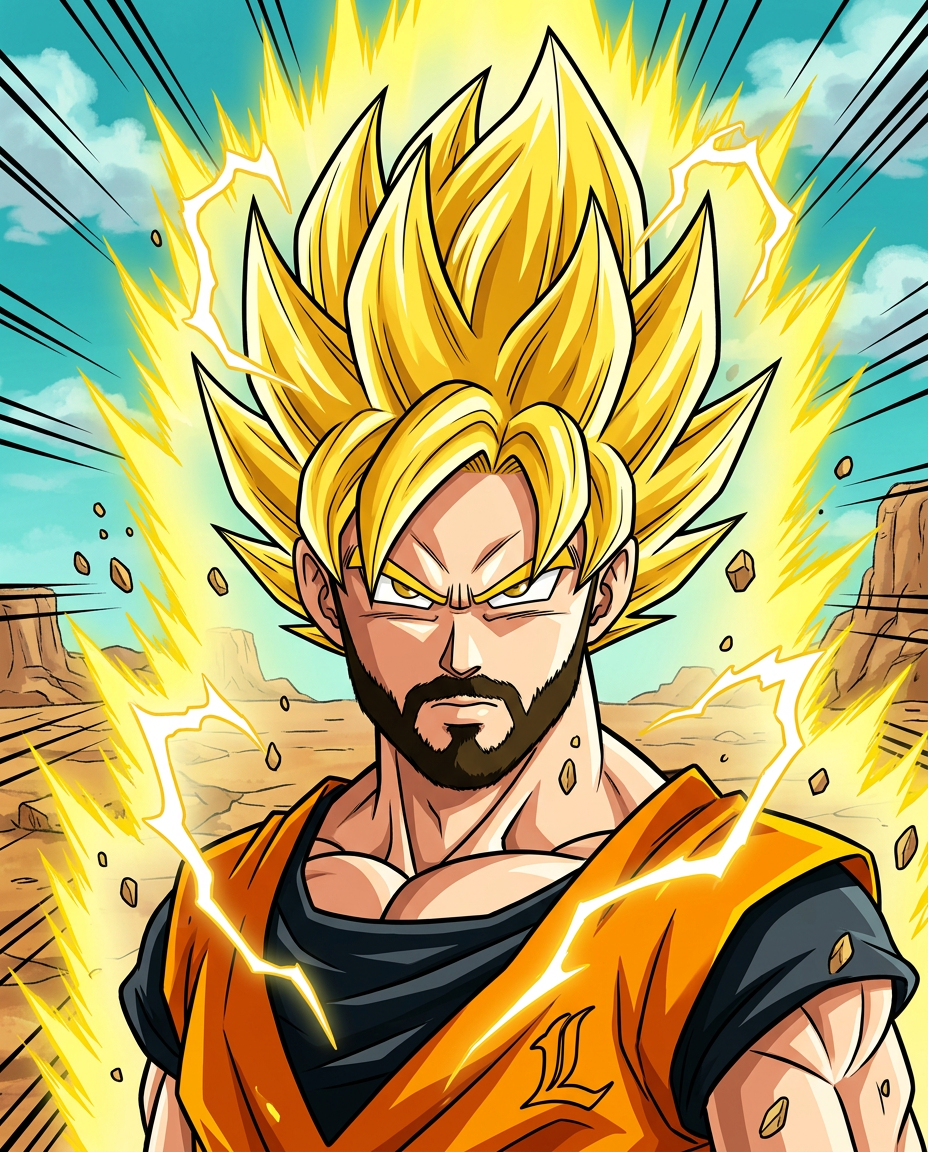 Original anime battle portrait of Gaetano Lo Presti