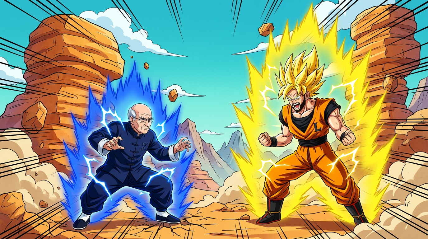 Illustrated Philip Kotler and Gaetano Lo Presti channel blue and gold marketing energy toward a shared helix